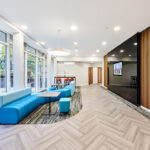 Reception and customer seating area at Friars Gate office space Solihull