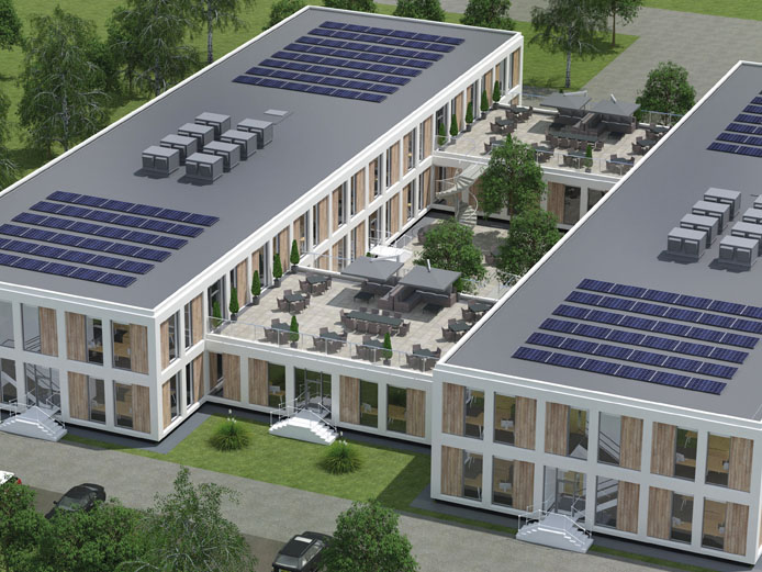 CGI of Abbey Park offices combined building option - offices Leamington Spa, Warwick, Coventry, Kenilworth