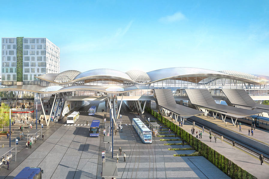 CGI of Birmingham International Station