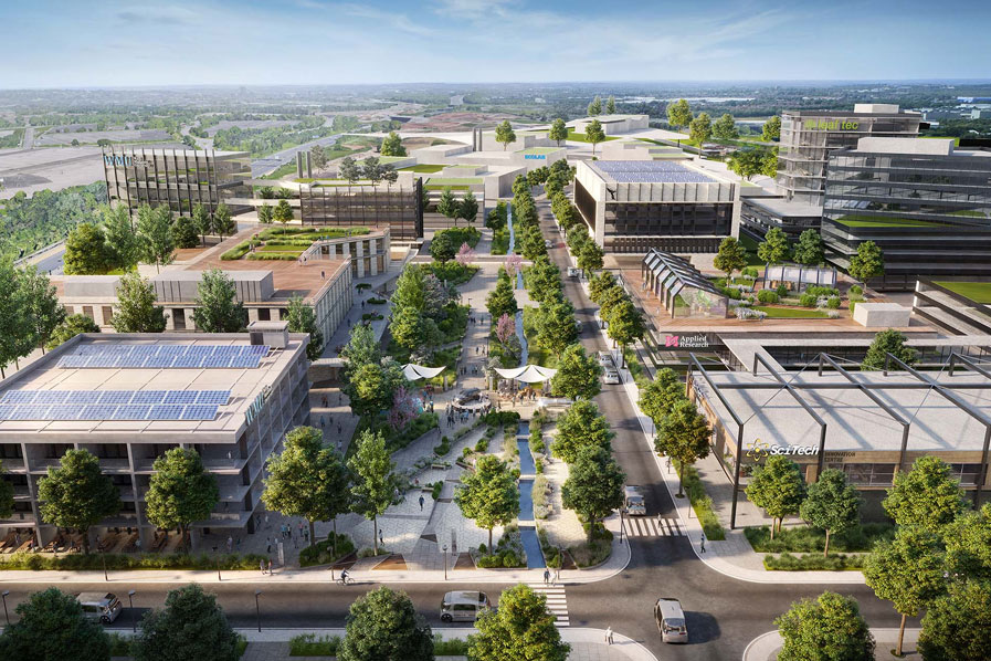 CGI of Arden Cross Innovation District