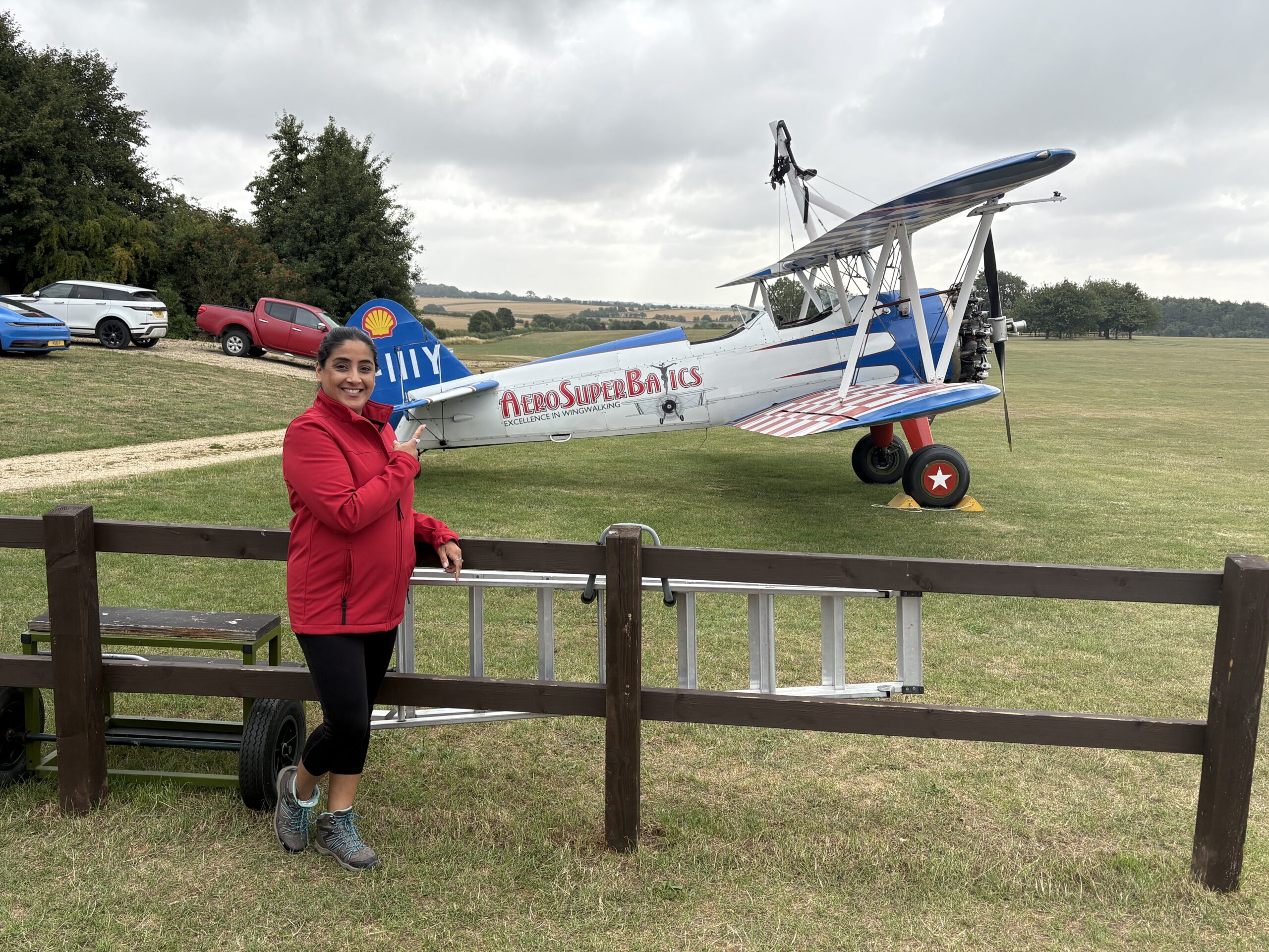 Narinder Kaur, Property Manager for Birmingham-based KWB Property Management, preparing for her Edward's Trust wingwalk