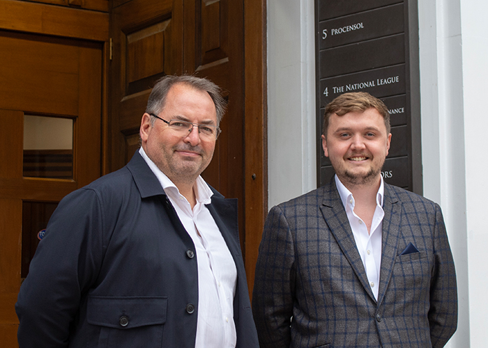 George McCall, Head of Facilities Management (right) with KWB's Head of Property Management, Sam Lawrence